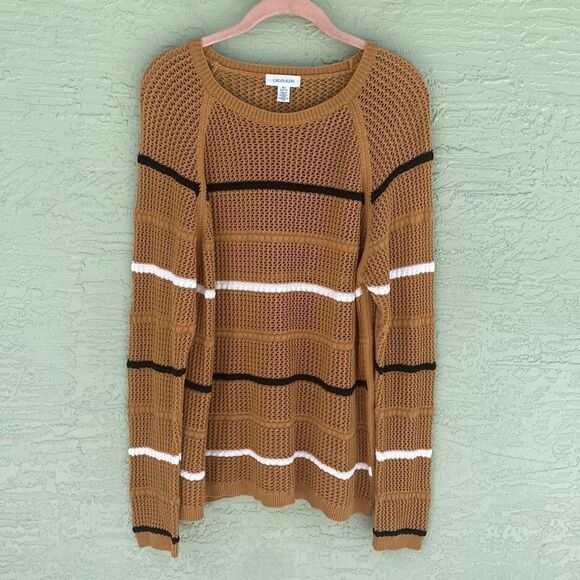 Calvin Klein Striped Knitted Pullover Sweater Size XL - Picture 1 of 8